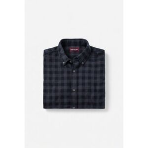 UNTUCKit Men's Weston Navy Black Buffalo Check Flannel Shirt Regular Fit- XXXL